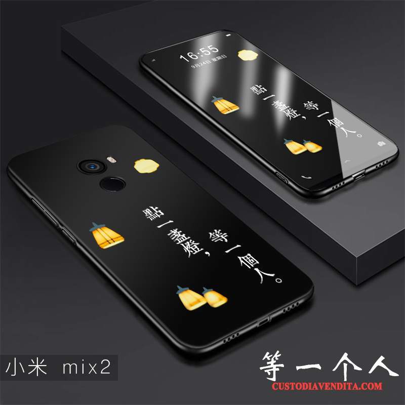 Custodia Mi Mix 2 Creativo Nero Sottile, Cover Mi Mix 2 Protezione Tendenza Di Personalità