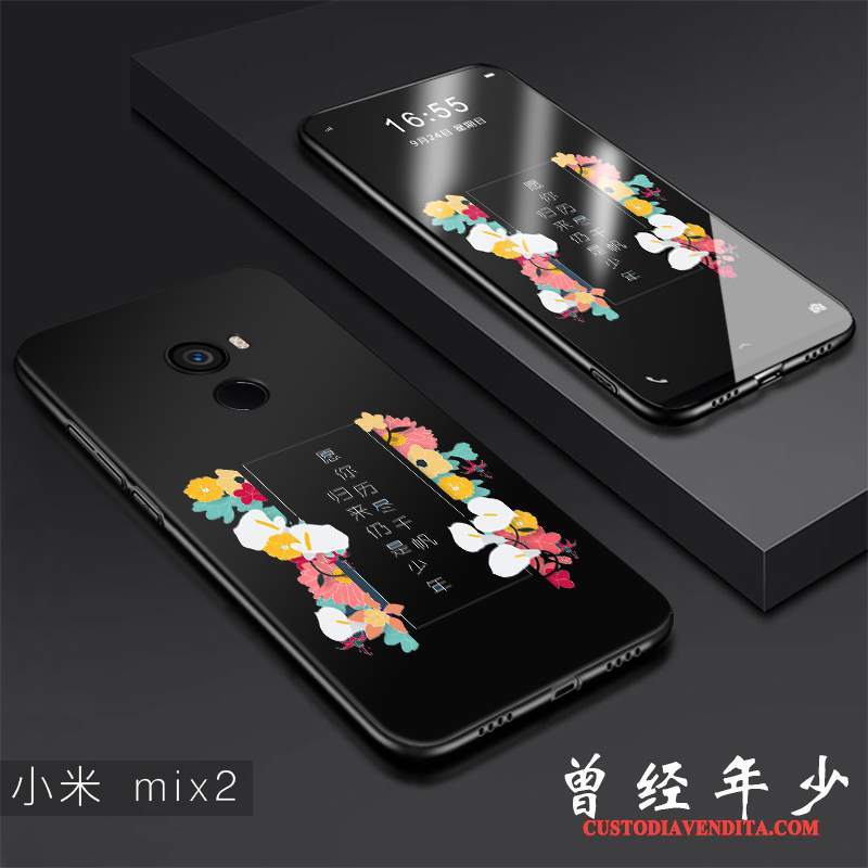 Custodia Mi Mix 2 Creativo Nero Sottile, Cover Mi Mix 2 Protezione Tendenza Di Personalità