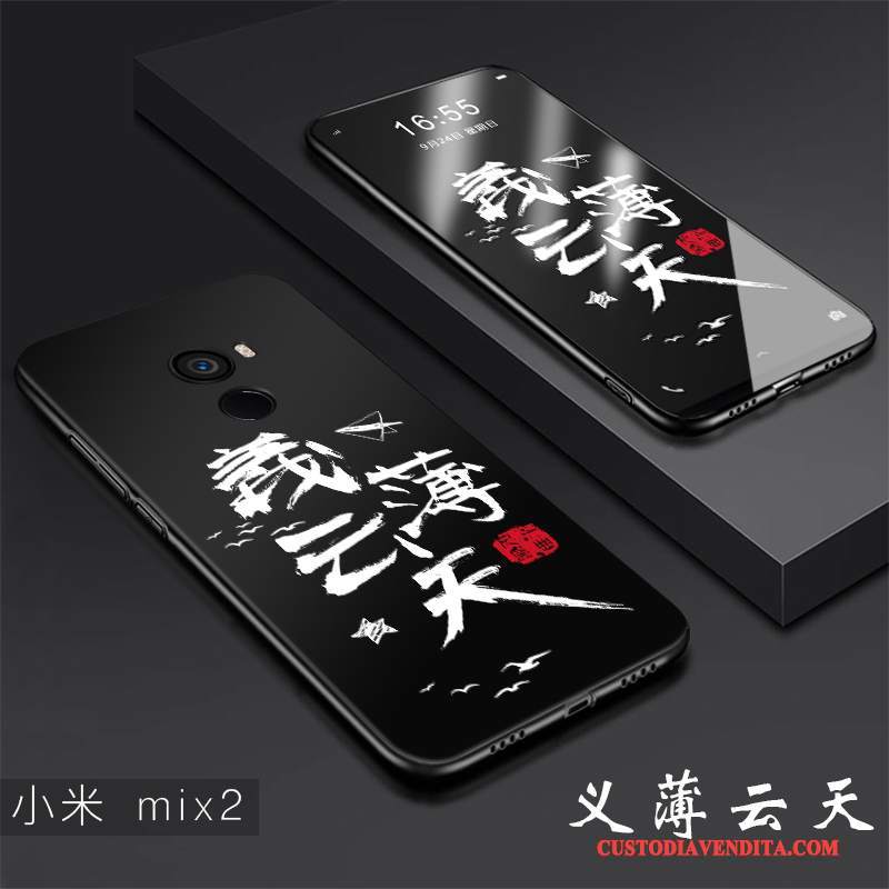 Custodia Mi Mix 2 Creativo Nero Sottile, Cover Mi Mix 2 Protezione Tendenza Di Personalità