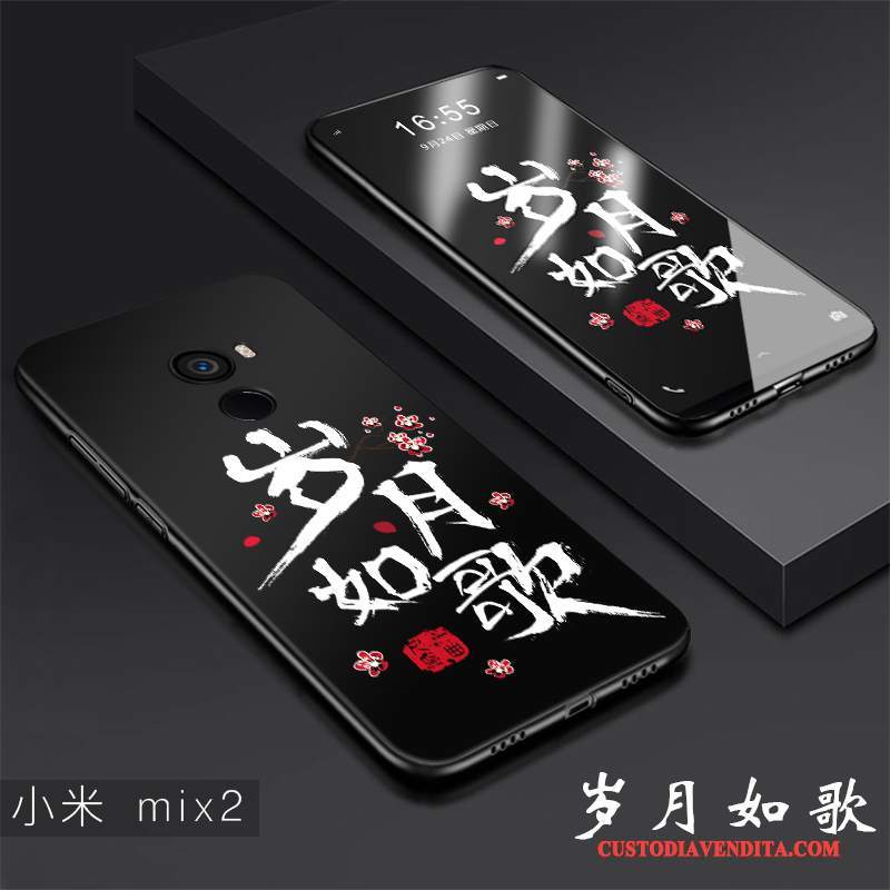 Custodia Mi Mix 2 Creativo Nero Sottile, Cover Mi Mix 2 Protezione Tendenza Di Personalità