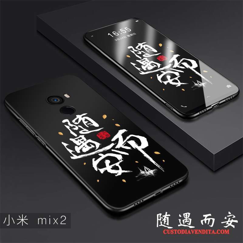 Custodia Mi Mix 2 Creativo Nero Sottile, Cover Mi Mix 2 Protezione Tendenza Di Personalità