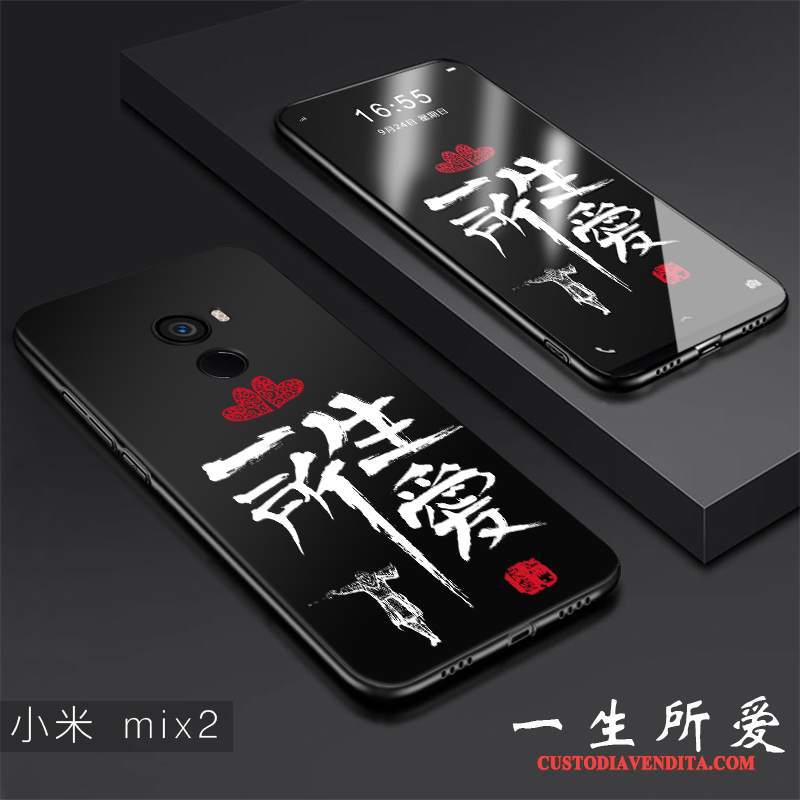 Custodia Mi Mix 2 Creativo Nero Sottile, Cover Mi Mix 2 Protezione Tendenza Di Personalità