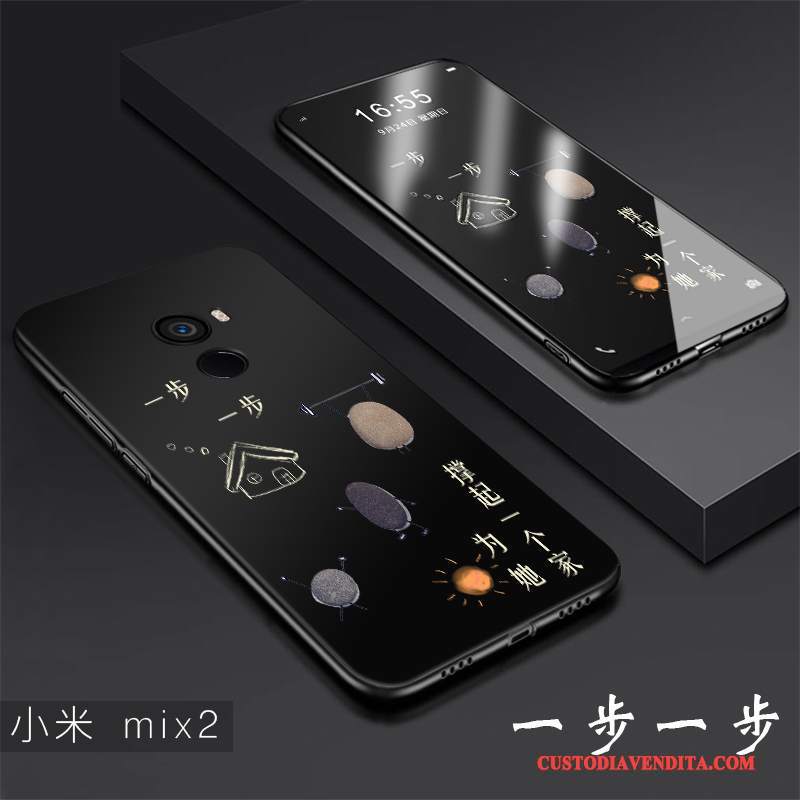 Custodia Mi Mix 2 Creativo Nero Sottile, Cover Mi Mix 2 Protezione Tendenza Di Personalità