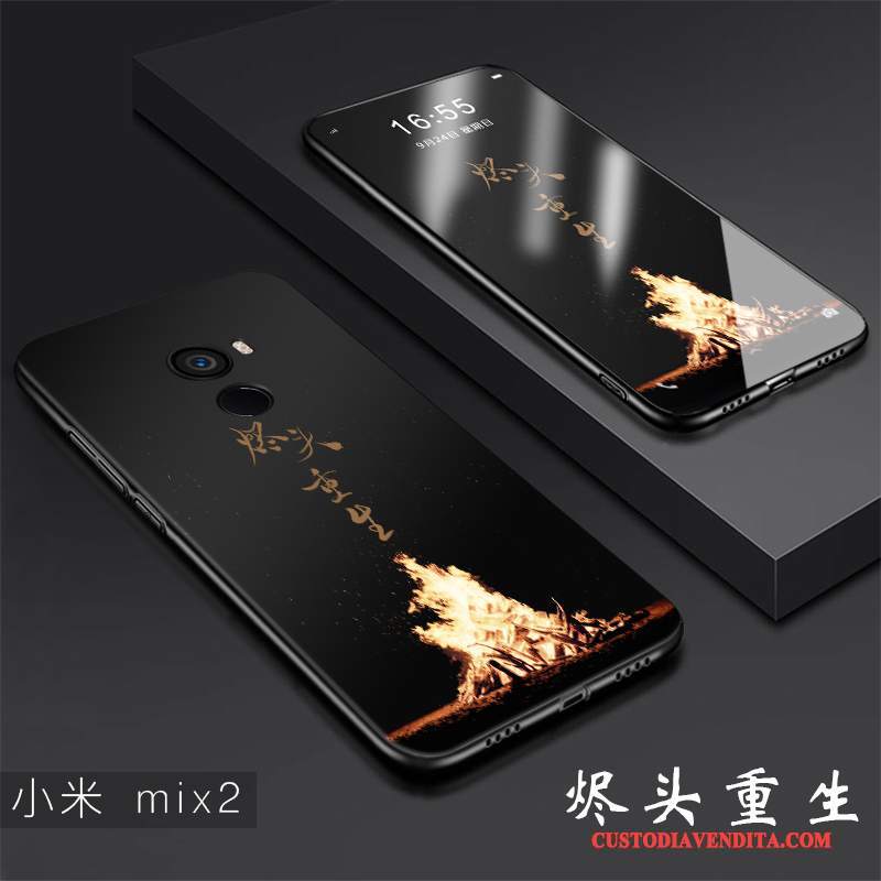 Custodia Mi Mix 2 Creativo Nero Sottile, Cover Mi Mix 2 Protezione Tendenza Di Personalità