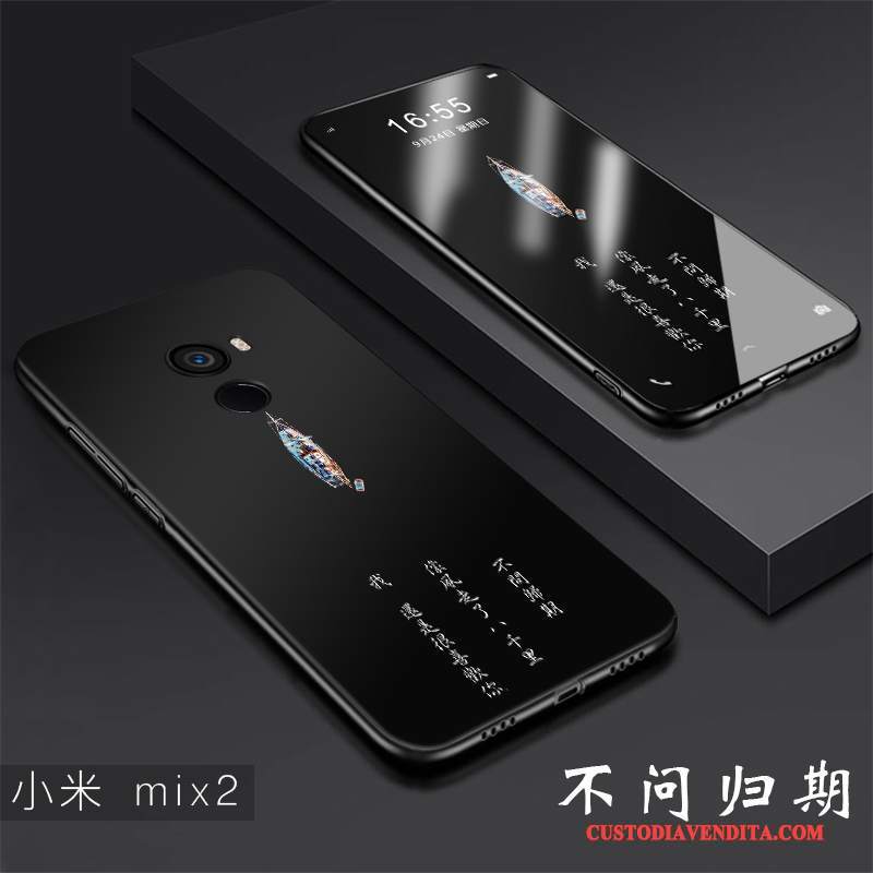 Custodia Mi Mix 2 Creativo Nero Sottile, Cover Mi Mix 2 Protezione Tendenza Di Personalità