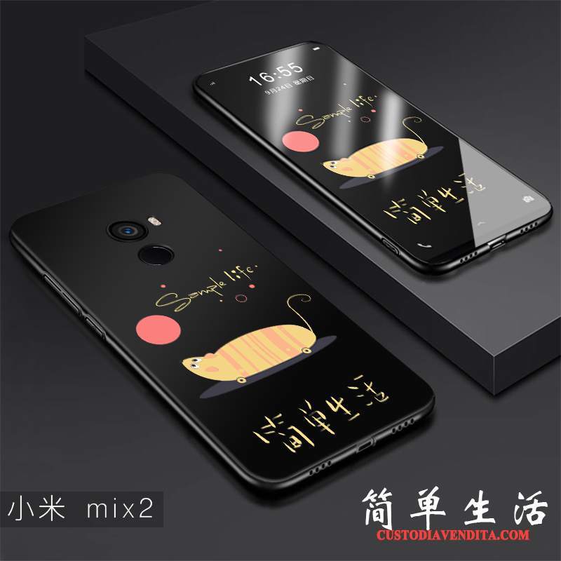 Custodia Mi Mix 2 Creativo Nero Sottile, Cover Mi Mix 2 Protezione Tendenza Di Personalità