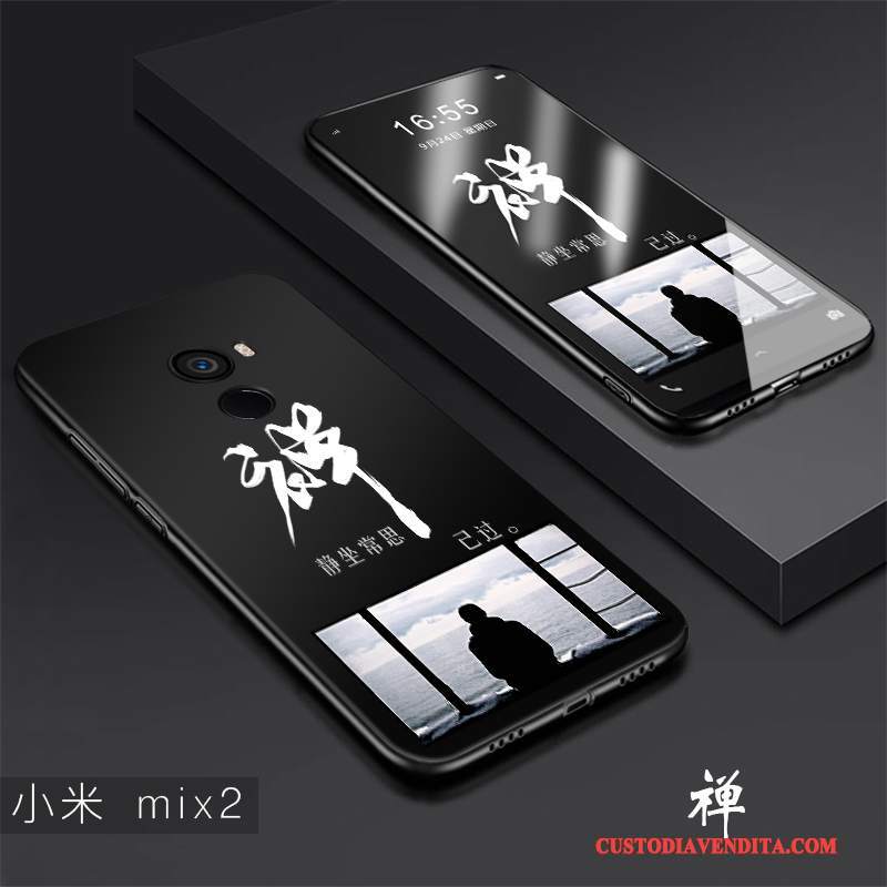 Custodia Mi Mix 2 Creativo Nero Sottile, Cover Mi Mix 2 Protezione Tendenza Di Personalità