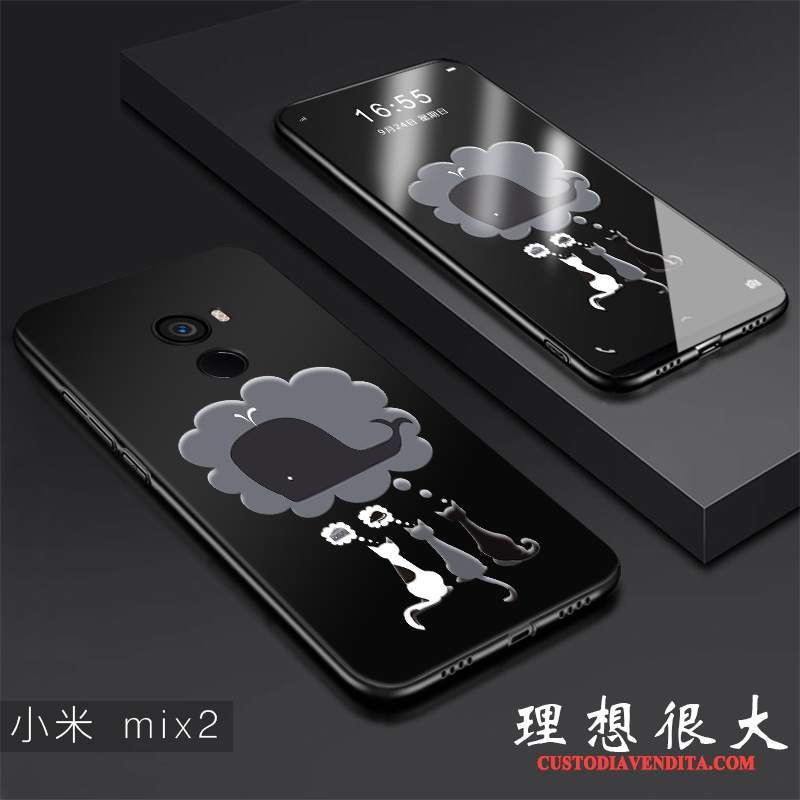 Custodia Mi Mix 2 Creativo Nero Sottile, Cover Mi Mix 2 Protezione Tendenza Di Personalità