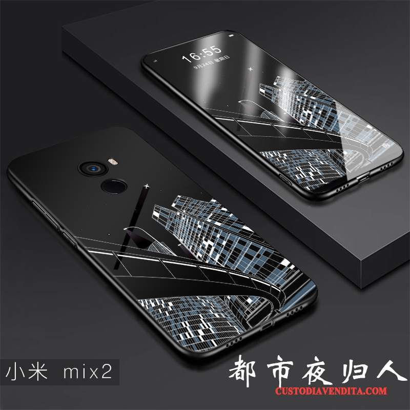 Custodia Mi Mix 2 Creativo Nero Sottile, Cover Mi Mix 2 Protezione Tendenza Di Personalità