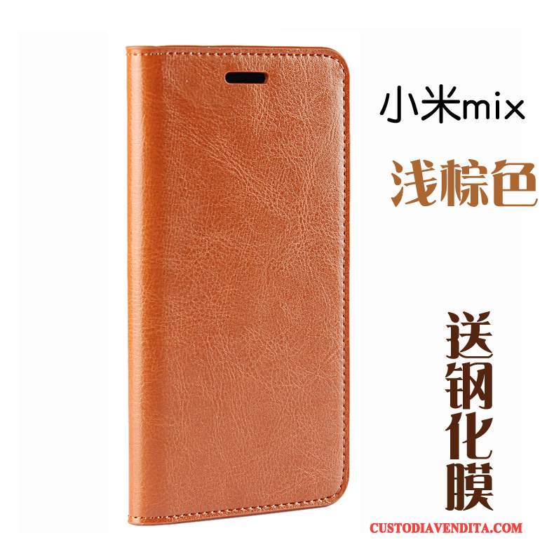 Custodia Mi Mix 2 Folio Anti-caduta Piccola, Cover Mi Mix 2 Pelle Magliatelefono