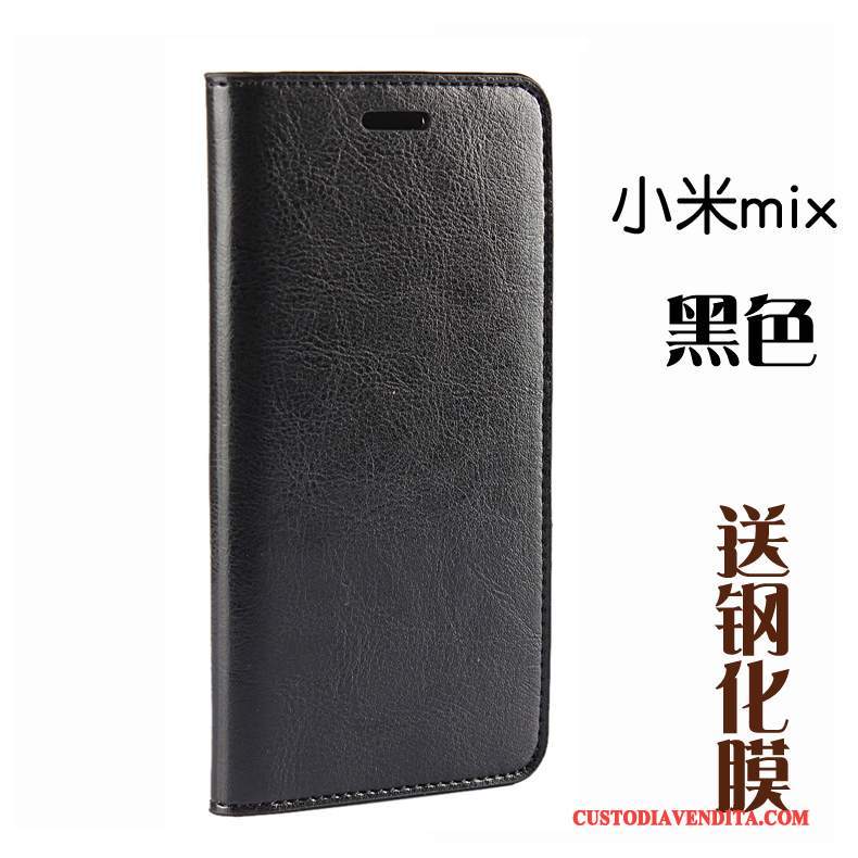 Custodia Mi Mix 2 Folio Anti-caduta Piccola, Cover Mi Mix 2 Pelle Magliatelefono