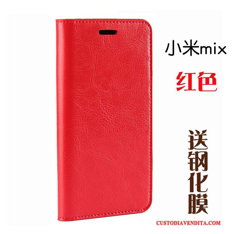 Custodia Mi Mix 2 Folio Anti-caduta Piccola, Cover Mi Mix 2 Pelle Magliatelefono