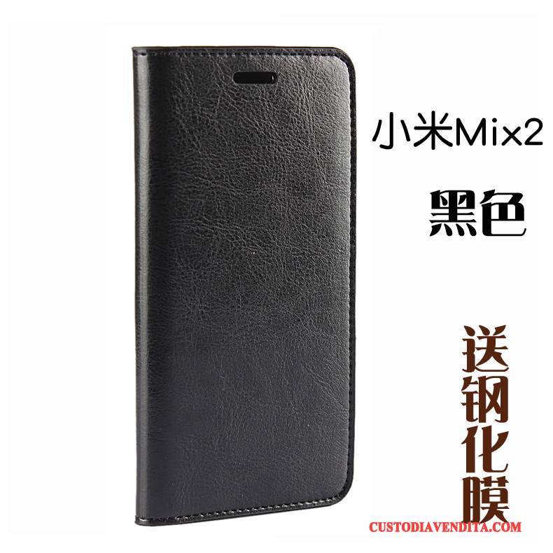 Custodia Mi Mix 2 Folio Anti-caduta Piccola, Cover Mi Mix 2 Pelle Magliatelefono