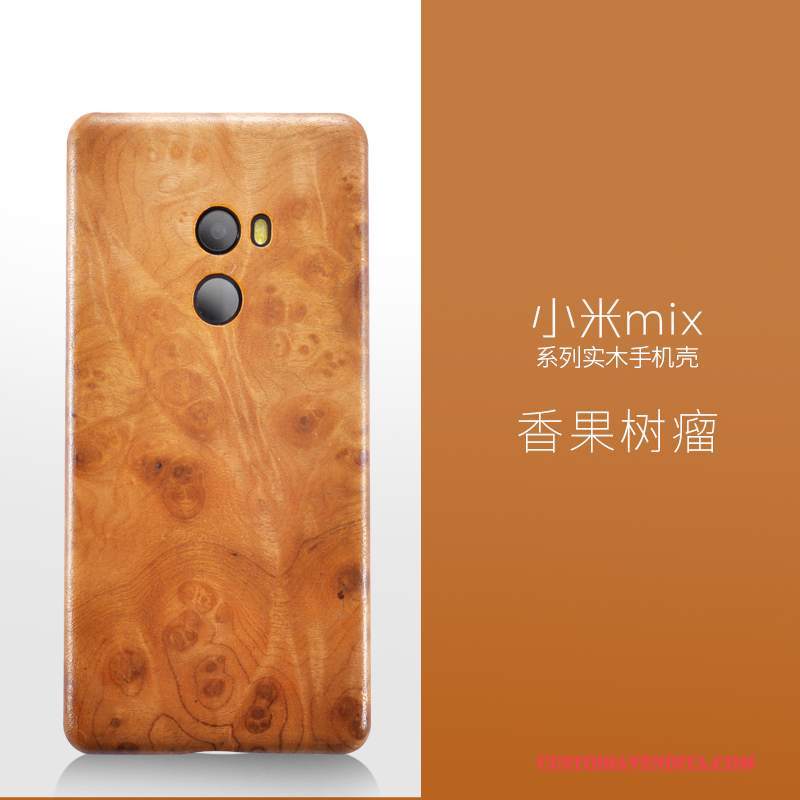 Custodia Mi Mix 2 Legno Massello Telefono Sottile, Cover Mi Mix 2 Protezione Nero Legno