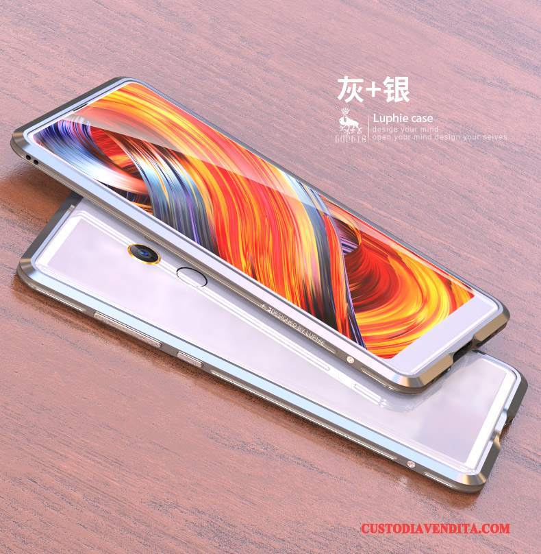 Custodia Mi Mix 2 Protezione Piccolatelefono, Cover Mi Mix 2 Metallo Coperchio Posteriore