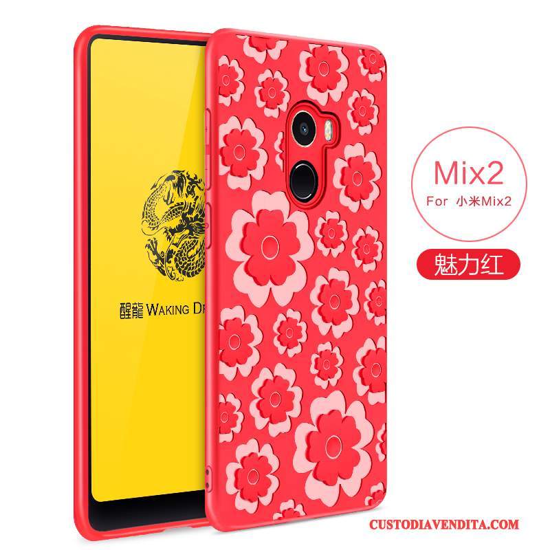 Custodia Mi Mix 2 Silicone Piccola Rosa, Cover Mi Mix 2 Protezione Morbido Anti-caduta