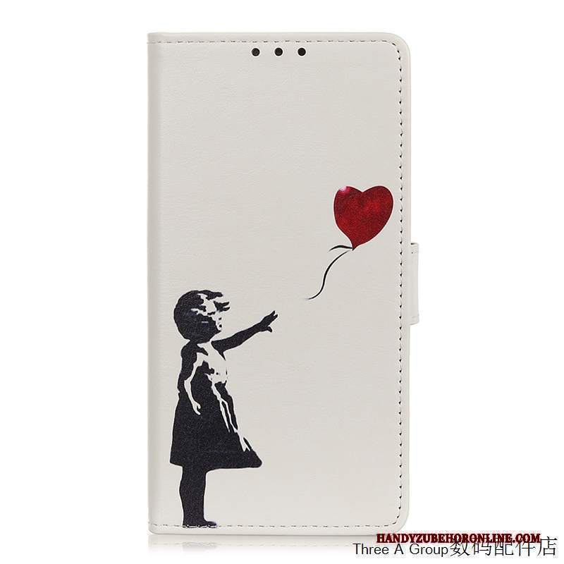 Custodia Mi Note 10 Cartone Animato Bianco Piccola, Cover Mi Note 10 Folio Bellotelefono