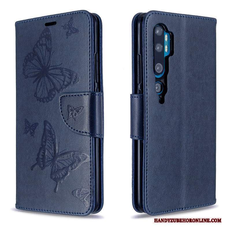 Custodia Mi Note 10 Folio Telefono Monocromatico, Cover Mi Note 10 Goffratura Ornamenti Appesi Goffratura