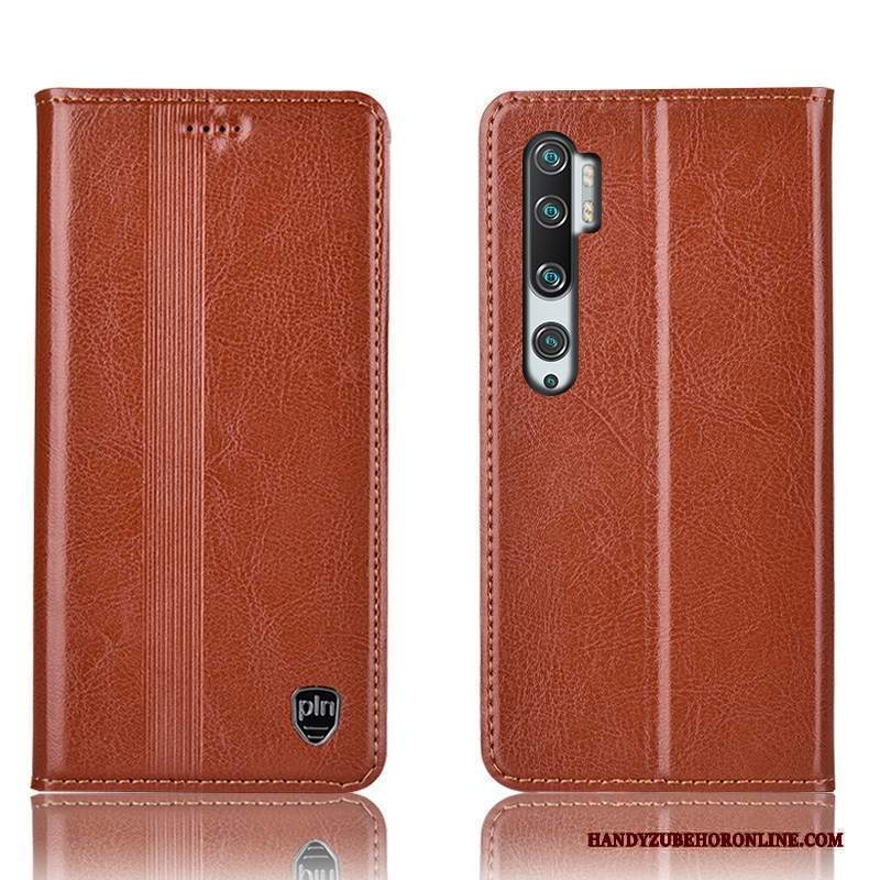 Custodia Mi Note 10 Pelle Rosso Piccola, Cover Mi Note 10 Protezione Tutto Inclusotelefono