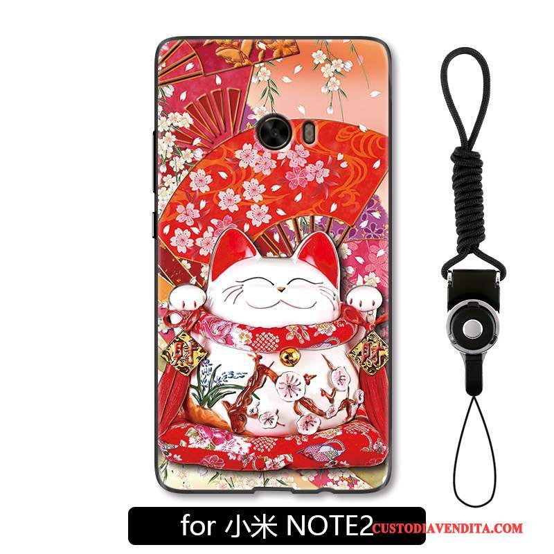 Custodia Mi Note 2 Colore Festivo Anti-caduta, Cover Mi Note 2 Cartone Animato Ricchezza Gattino