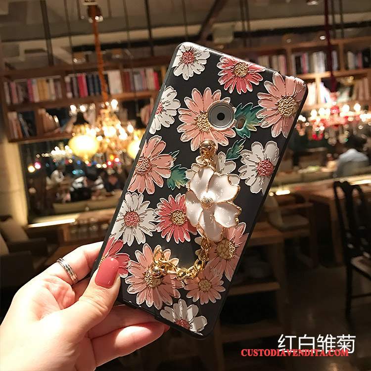 Custodia Mi Note 2 Colore Nero Fiori, Cover Mi Note 2 Protezione Morbidotelefono