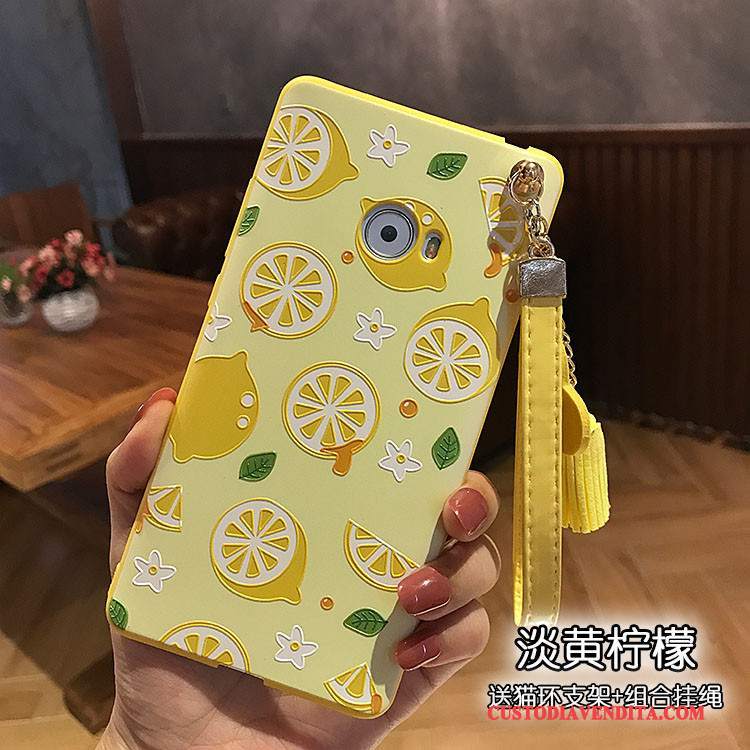 Custodia Mi Note 2 Goffratura Piccola Morbido, Cover Mi Note 2 Chiaro Giallo