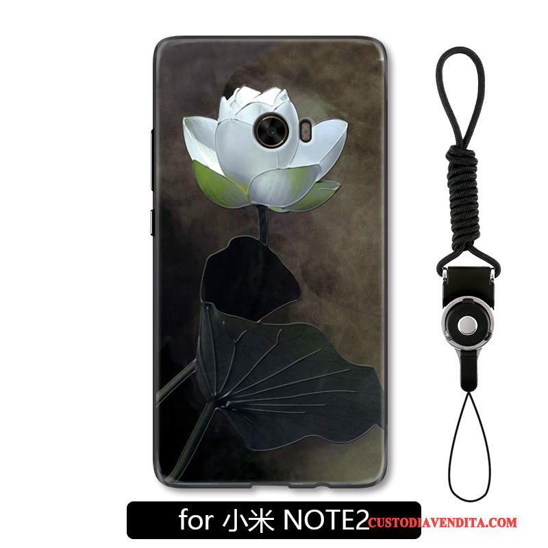 Custodia Mi Note 2 Protezione Fiori Arte, Cover Mi Note 2 Nerotelefono