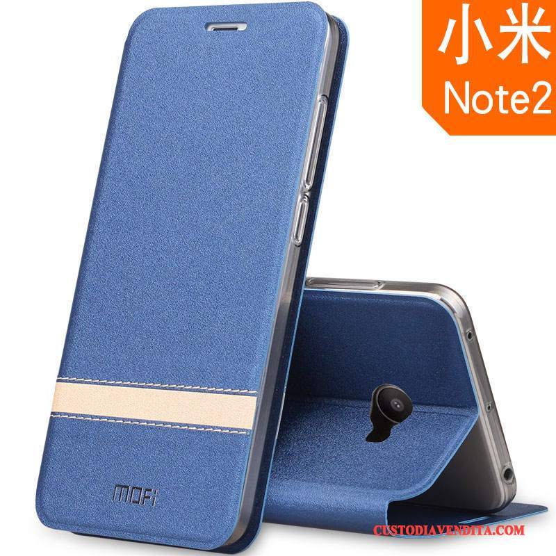 Custodia Mi Note 2 Protezione Tutto Incluso Blu Scuro, Cover Mi Note 2 Pelle Telefono Piccola