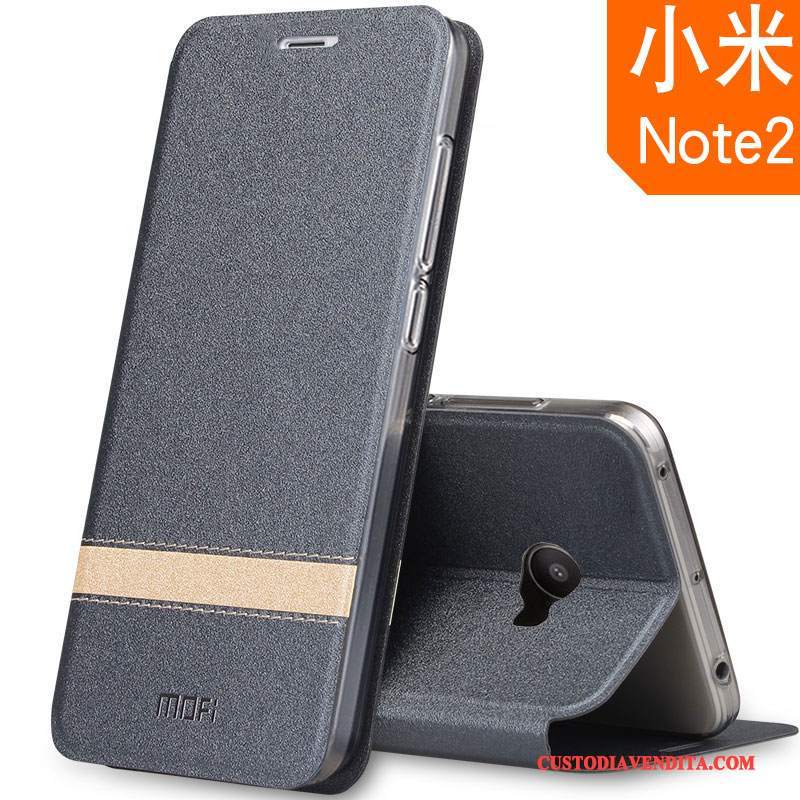 Custodia Mi Note 2 Protezione Tutto Incluso Blu Scuro, Cover Mi Note 2 Pelle Telefono Piccola