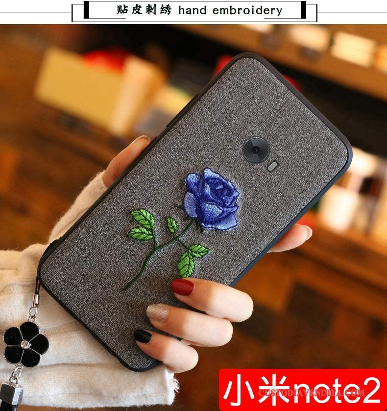 Custodia Mi Note 2 Silicone Piccola Blu, Cover Mi Note 2 Protezione Fiori Morbido