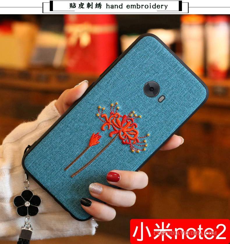 Custodia Mi Note 2 Silicone Piccola Blu, Cover Mi Note 2 Protezione Fiori Morbido