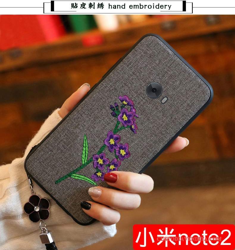 Custodia Mi Note 2 Silicone Piccola Blu, Cover Mi Note 2 Protezione Fiori Morbido