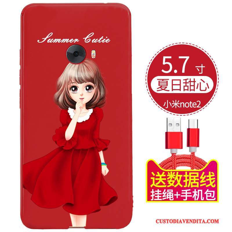 Custodia Mi Note 2 Silicone Piccola Macchiati, Cover Mi Note 2 Protezione Telefono Rosso