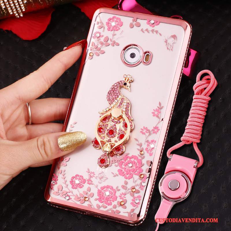 Custodia Mi Note 2 Silicone Telefono Oro Rosa, Cover Mi Note 2 Protezione Ring Morbido