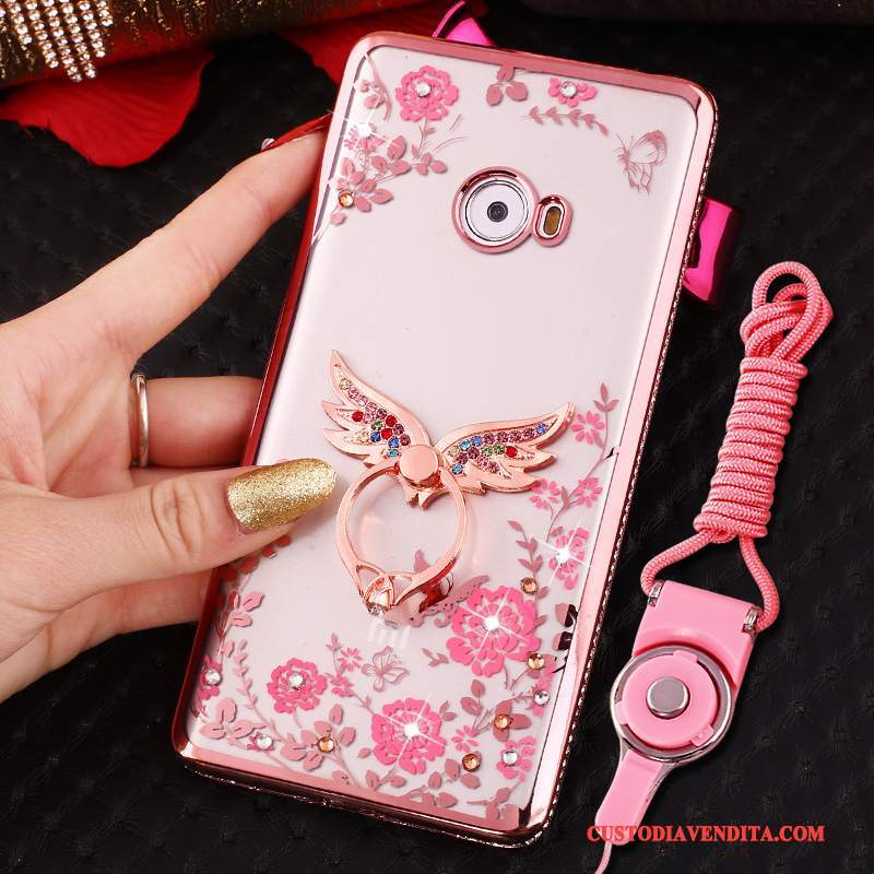 Custodia Mi Note 2 Silicone Telefono Oro Rosa, Cover Mi Note 2 Protezione Ring Morbido