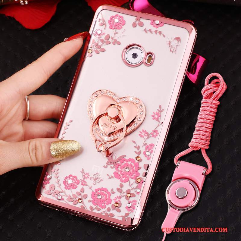 Custodia Mi Note 2 Silicone Telefono Oro Rosa, Cover Mi Note 2 Protezione Ring Morbido