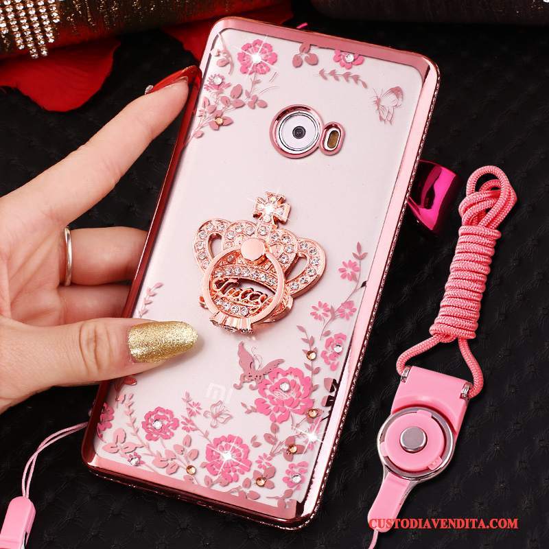 Custodia Mi Note 2 Silicone Telefono Oro Rosa, Cover Mi Note 2 Protezione Ring Morbido