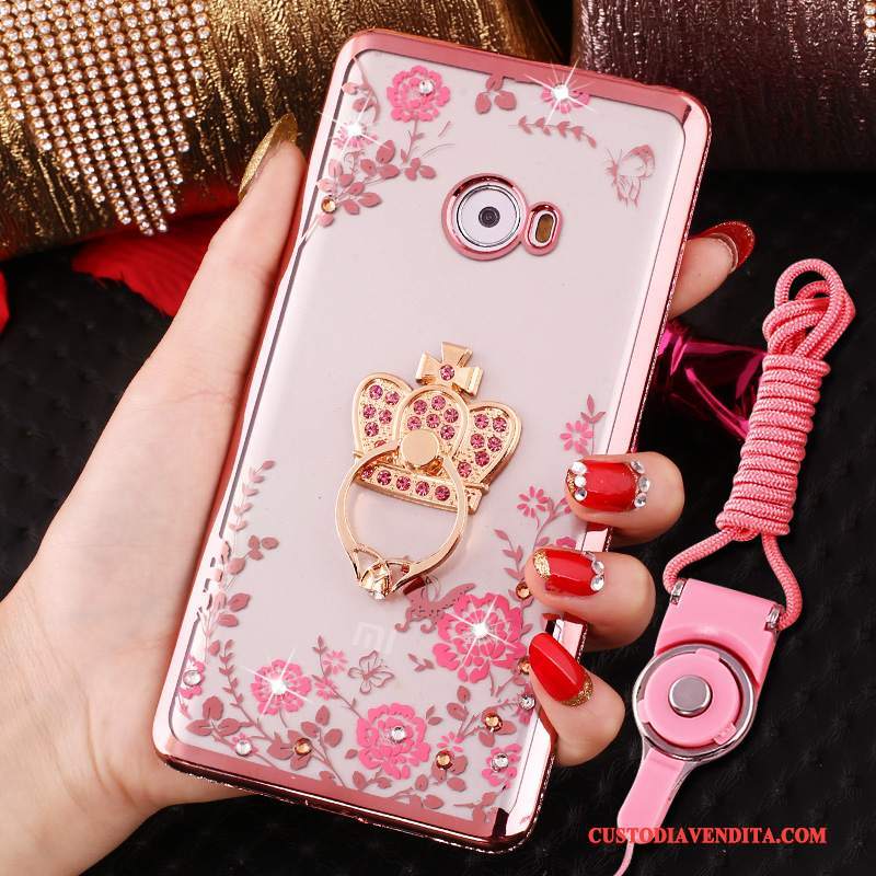 Custodia Mi Note 2 Silicone Telefono Oro Rosa, Cover Mi Note 2 Protezione Ring Morbido