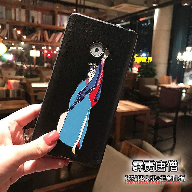 Custodia Mi Note 2 Silicone Tutto Incluso Di Personalità, Cover Mi Note 2 Cartone Animato Ornamenti Appesi Nero