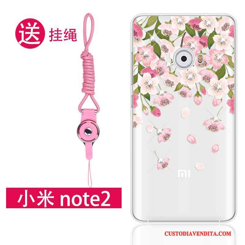 Custodia Mi Note 2 Strass Ornamenti Appesi Piccola, Cover Mi Note 2 Protezione Telefono Rosa