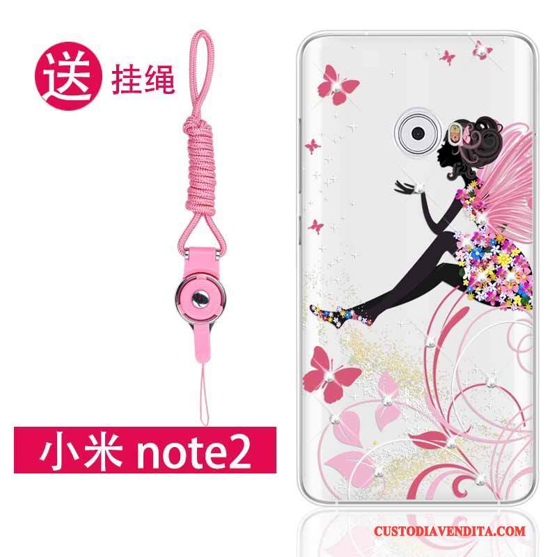 Custodia Mi Note 2 Strass Ornamenti Appesi Piccola, Cover Mi Note 2 Protezione Telefono Rosa