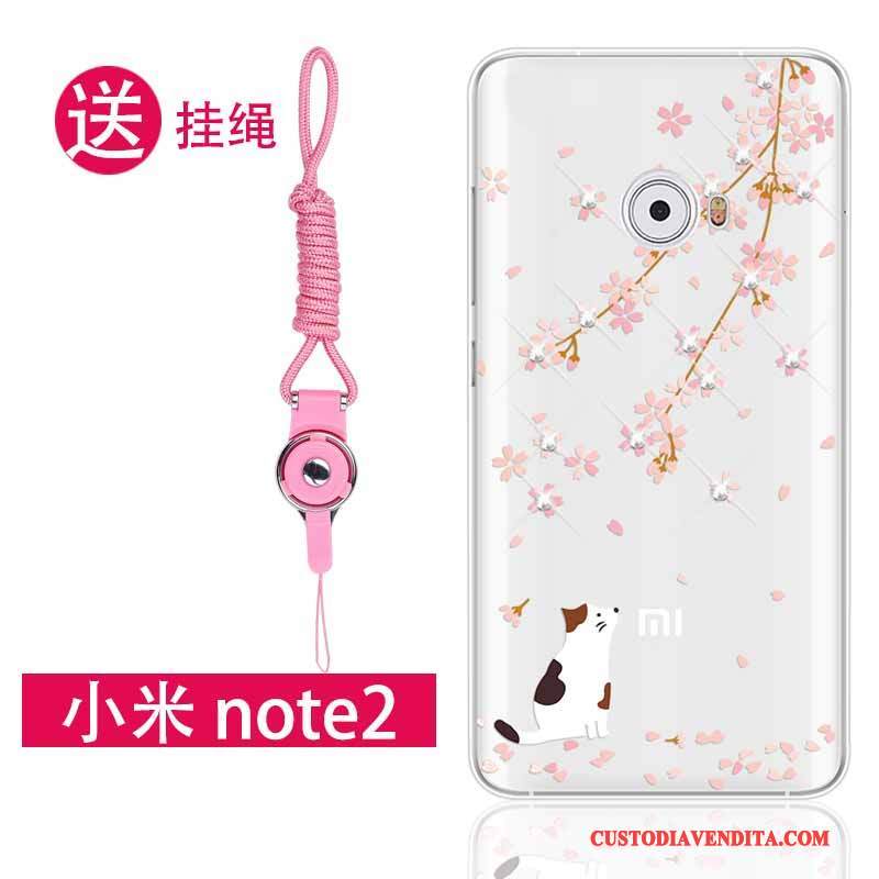 Custodia Mi Note 2 Strass Ornamenti Appesi Piccola, Cover Mi Note 2 Protezione Telefono Rosa