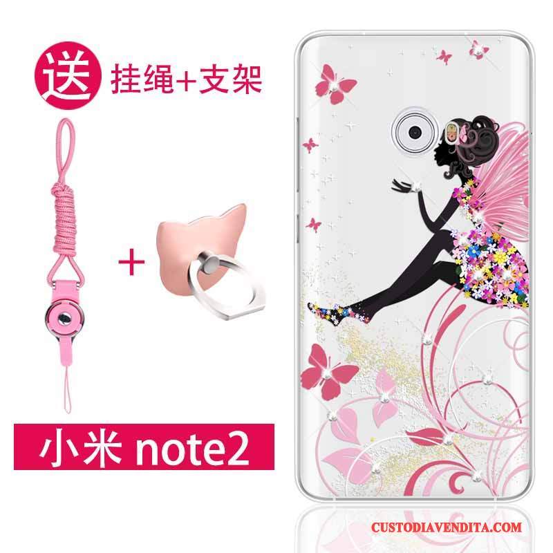 Custodia Mi Note 2 Strass Ornamenti Appesi Piccola, Cover Mi Note 2 Protezione Telefono Rosa