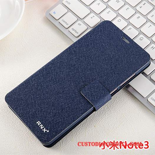 Custodia Mi Note 3 Folio Piccola Blu, Cover Mi Note 3 Pelle Telefono Tutto Incluso