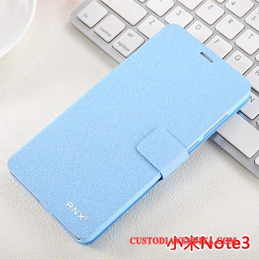 Custodia Mi Note 3 Folio Piccola Blu, Cover Mi Note 3 Pelle Telefono Tutto Incluso