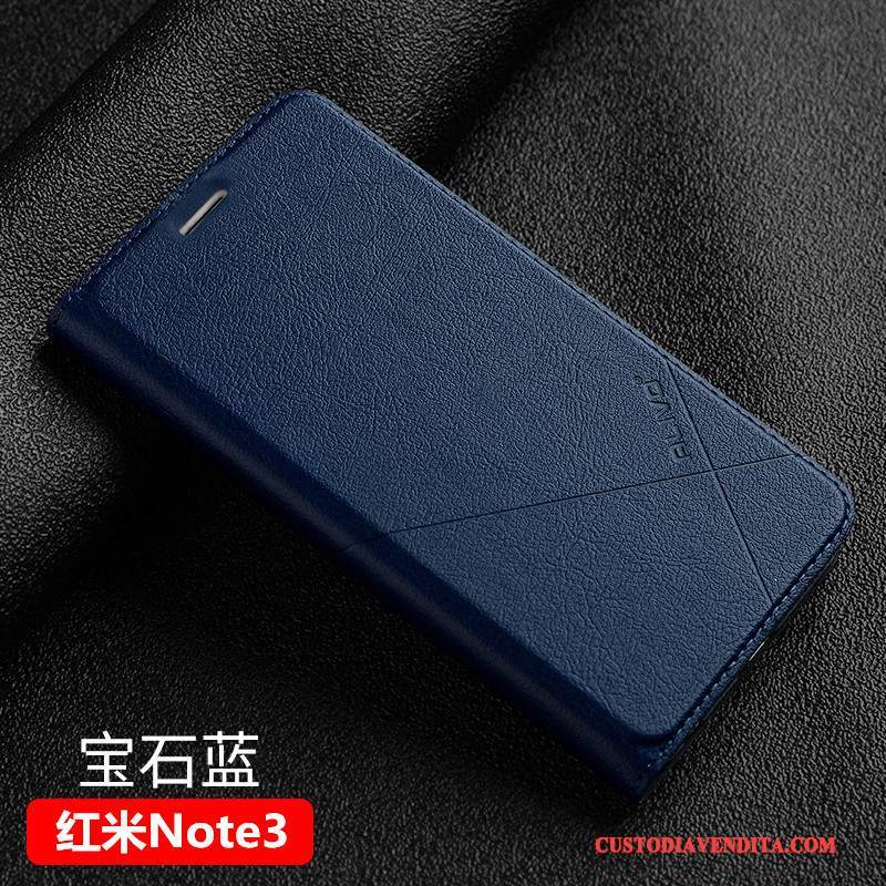 Custodia Mi Note 3 Folio Rosso Piccola, Cover Mi Note 3 Pelle Oro Anti-caduta