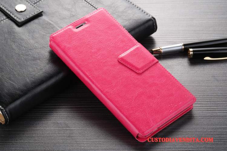 Custodia Mi Note 3 Pelle Rosso Anti-caduta, Cover Mi Note 3 Protezione Piccolatelefono