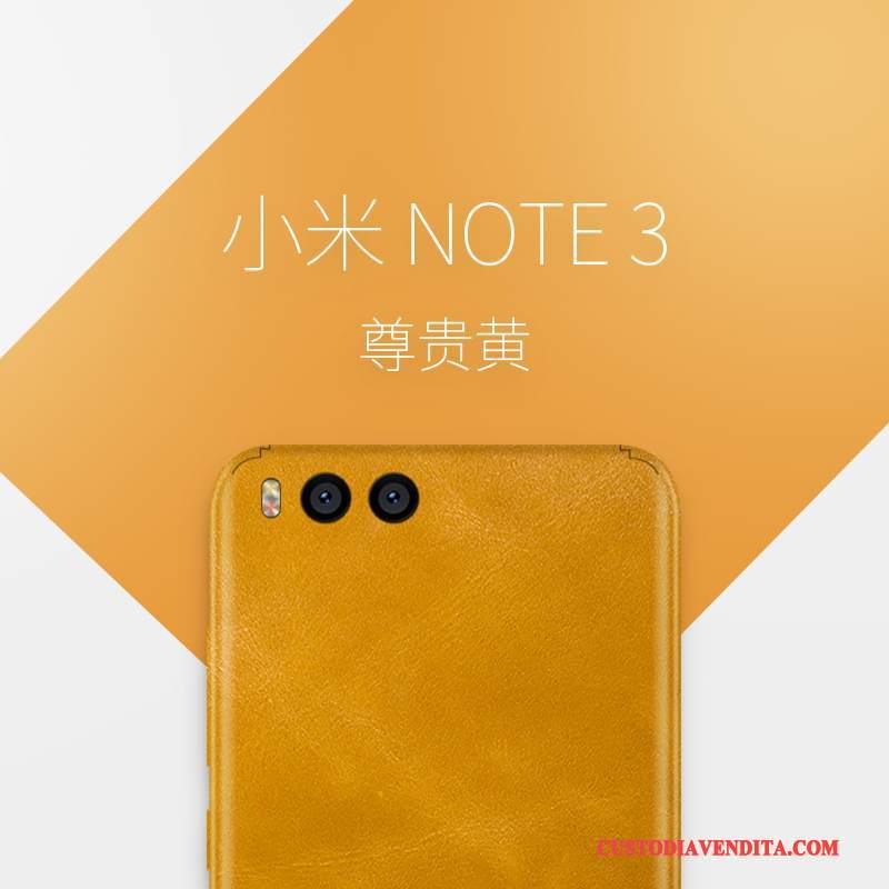 Custodia Mi Note 3 Protezione Piccola Sottile, Cover Mi Note 3 Pelle Rosso Di Personalità