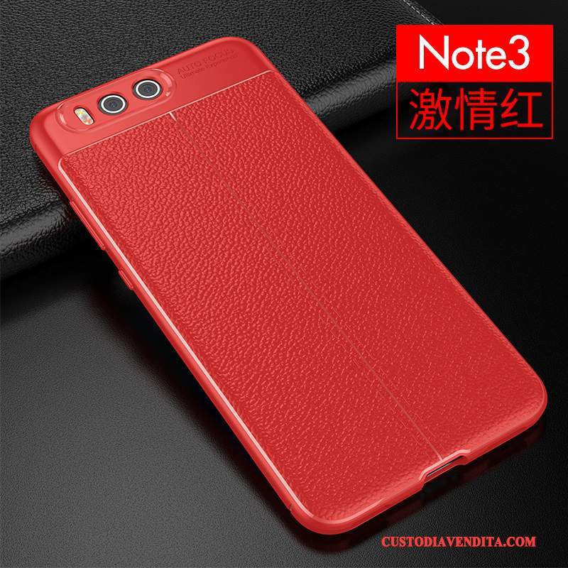 Custodia Mi Note 3 Silicone Rossotelefono, Cover Mi Note 3 Pelle Tendenza Anti-caduta