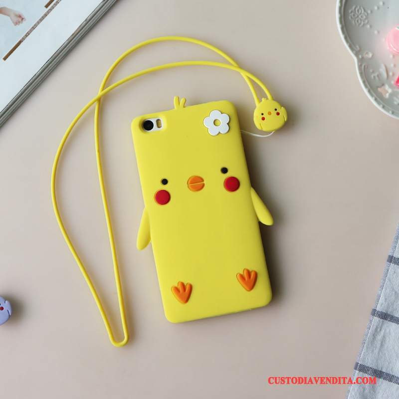 Custodia Mi Note Cartone Animato Giallo Tendenza, Cover Mi Note Silicone Piccolatelefono